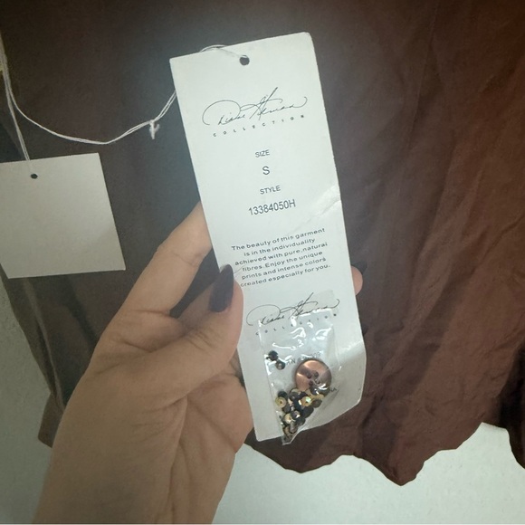 NWT Diane Gilman Sequin Silk Safari Print Button Up Blouse Size S Funky African - Picture 9 of 10